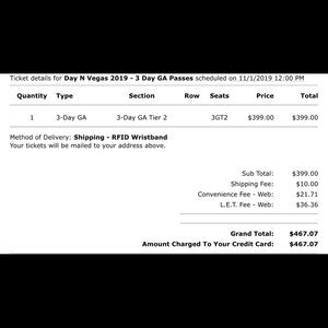 Day N Vegas Wristband Ticket